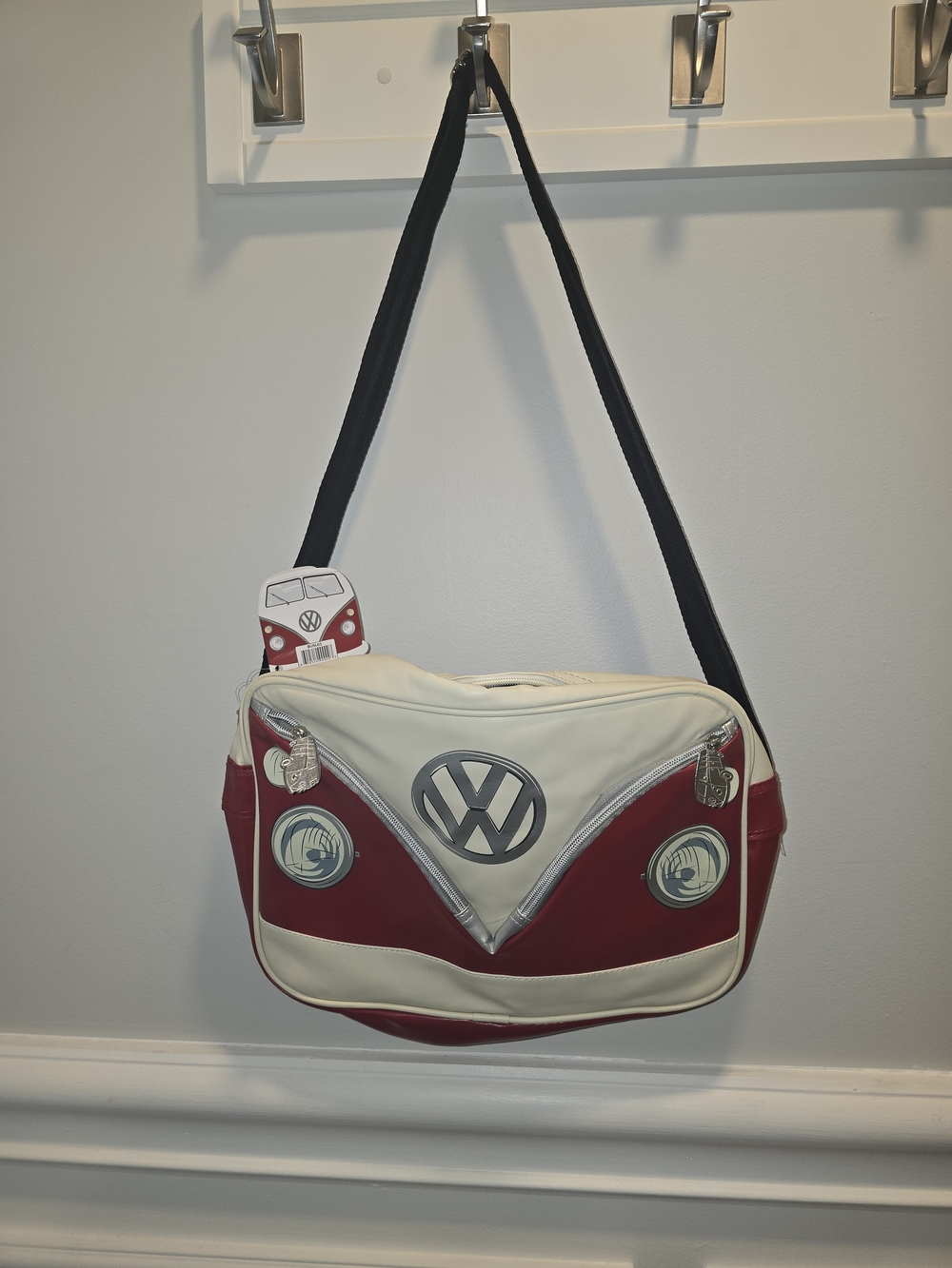 Red and Cream Messenger Bag for Women.